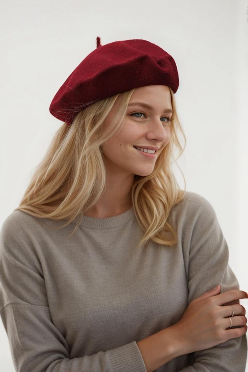 EGANO Women's ​​Beret Hats​​ - French Wool Blend Winter Cap, 70% Wool All-Season Soft ​​Beret Hats for Women​​ (Multi-Color)​ - Image 2